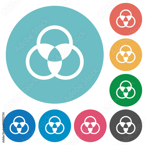 Color mixing flat round icons