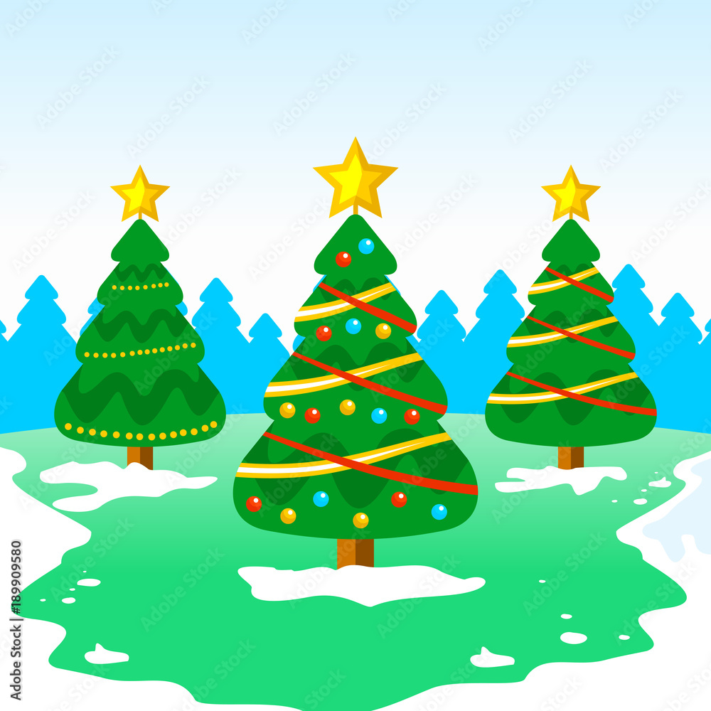 Christmas Winter Scene Vector Illustration Christmas Winter Scene Vector Illustration