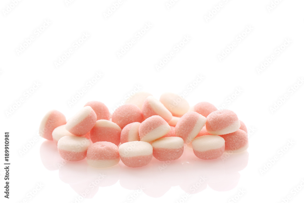 pink jelly candy isolated in white background