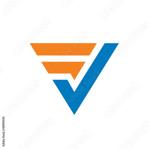 Initial Letter FV or VF Logo. Clean and simple logo template. photo