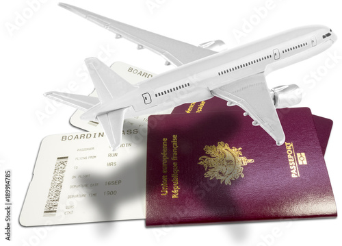  avion sur passeports avec cartes d'accès à bord