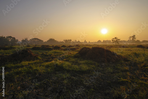 landscape of morning in winter at sunrise © kuarmungadd
