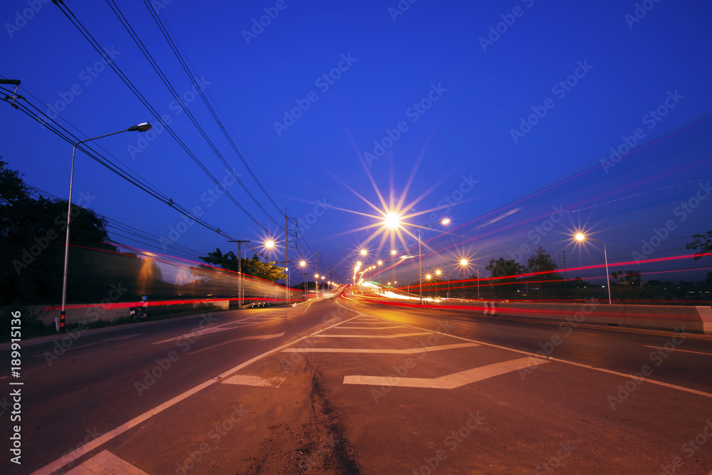 traffic highway road evening after sunset