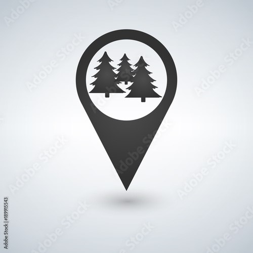 Forest location icon. Vecto...