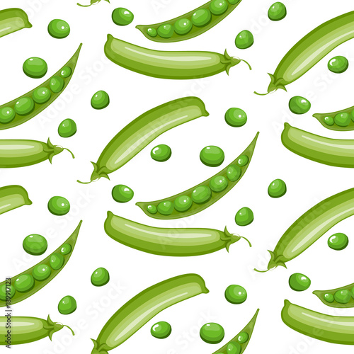 Vector seamless pattern with green peas