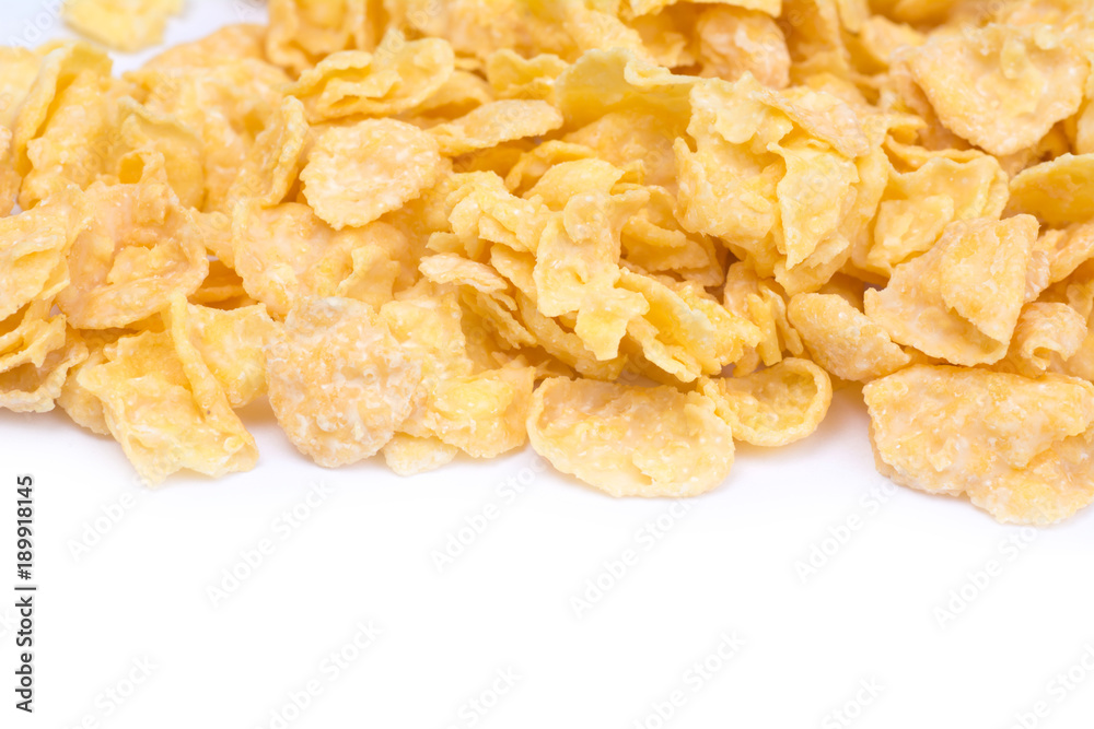 white chocolate corn flakes isolated on white background white chocolate corn flakes isolated on white background