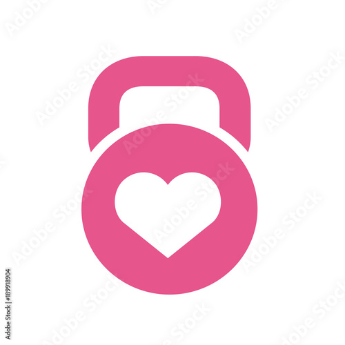 Kettlebell and Heart Symbol Vector Illustration. Available in resizable EPS vector format.