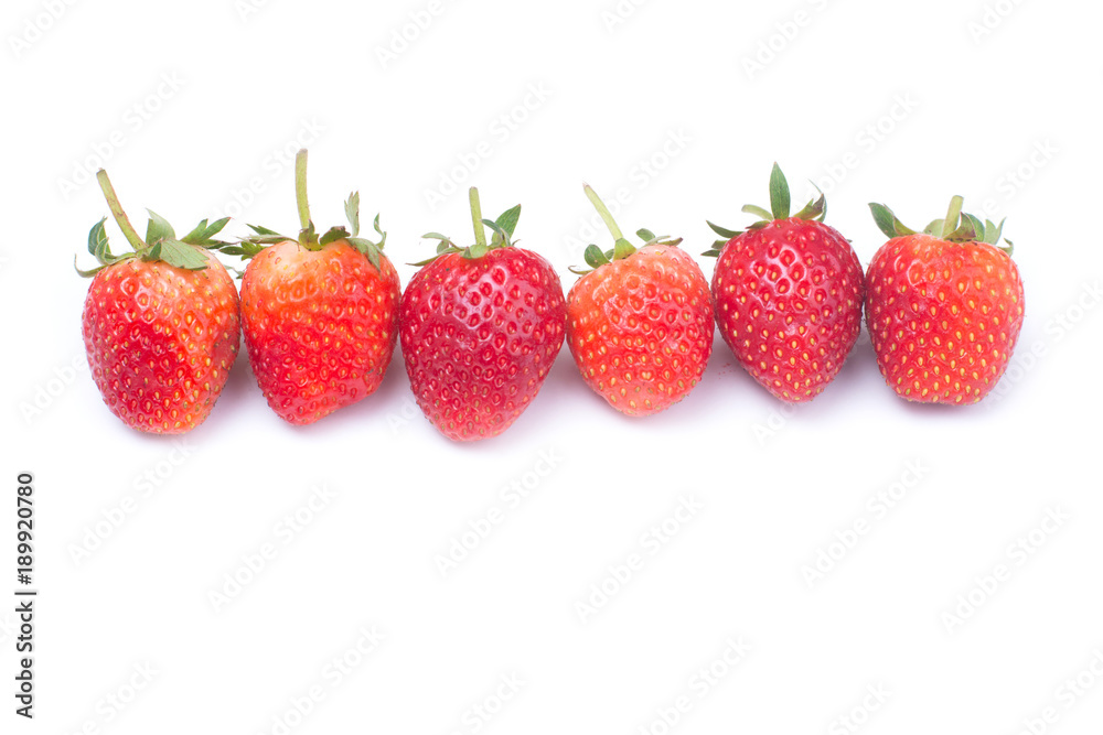 Fresh organics strawberries isolated on white background Fresh organics strawberries isolated on white background