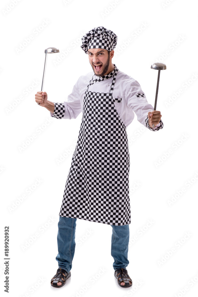 Male cook isolated on the white background Male cook isolated on the white background