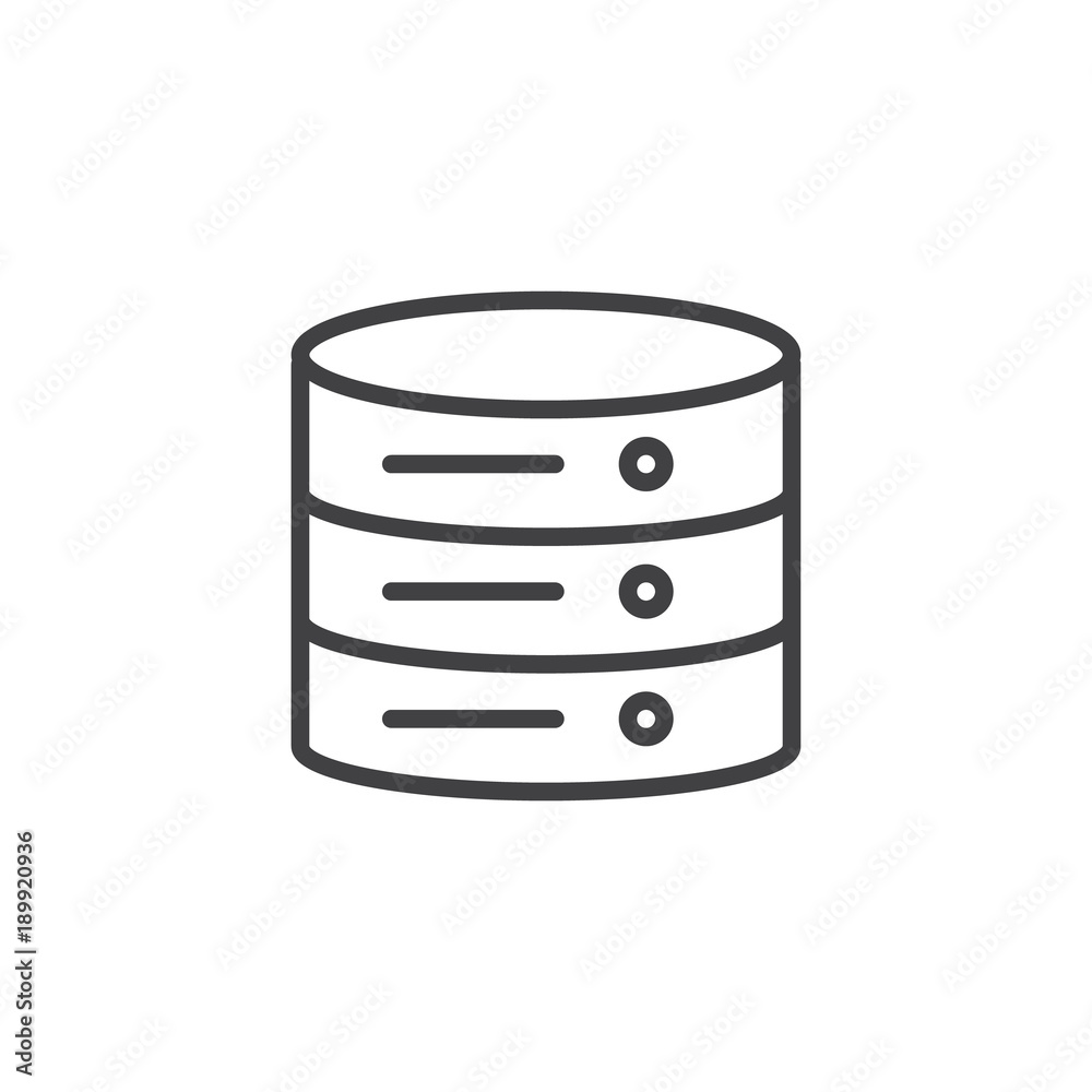 Data center line icon, outline vector sign, linear style pictogram isolated on white. Database server symbol, logo illustration. Editable stroke Data center line icon, outline vector sign, linear style pictogram isolated on white. Database server symbol, logo illustration. Editable stroke