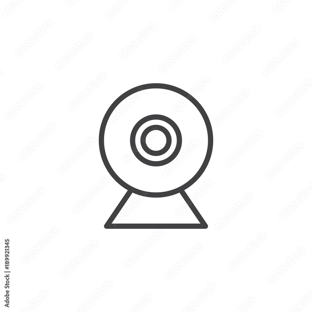 Webcam line icon, outline vector sign, linear style pictogram isolated on  white. Web camera symbol, logo illustration. Editable stroke Stock Vector |  Adobe Stock