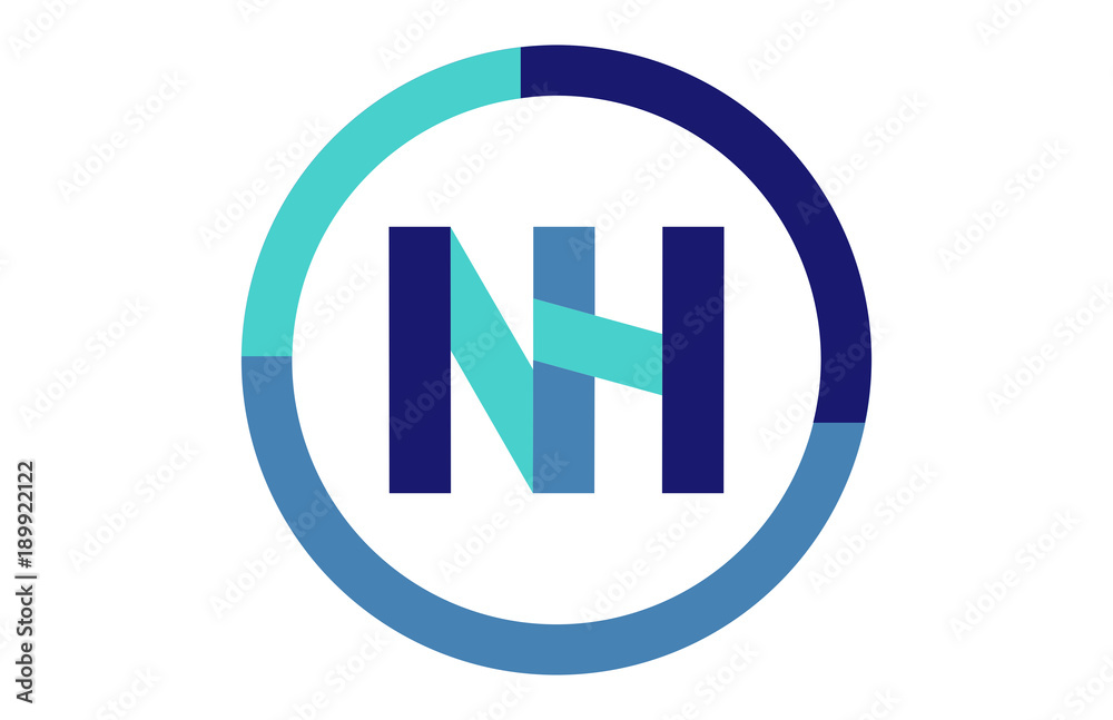 NH Global Circle Ribbon letter Logo NH Global Circle Ribbon letter Logo
