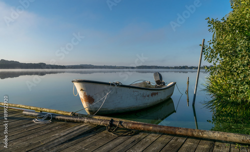 Fishing boat at sunrise in Denmark