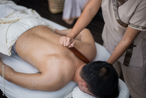 Asian man getting massage