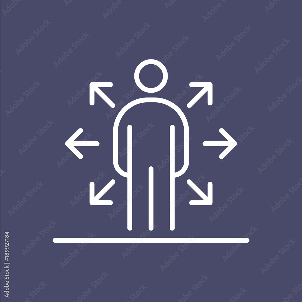 Multi task employer business people icon simple line flat illustration Multi task employer business people icon simple line flat illustration