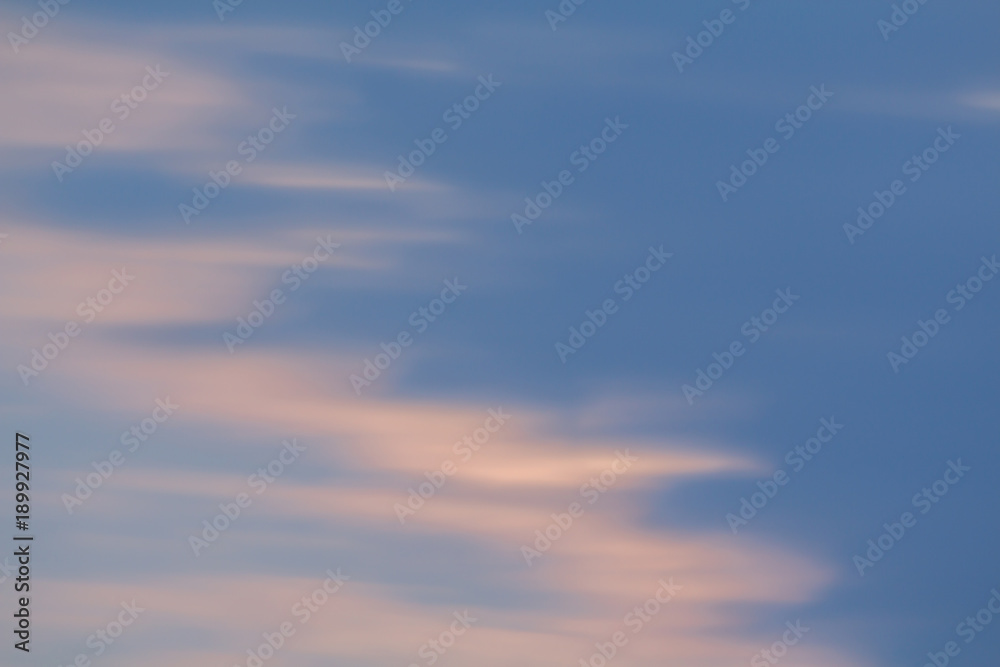 Clouds on the blue sky, long exposure