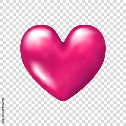 Realistic  pink  vector  heart.