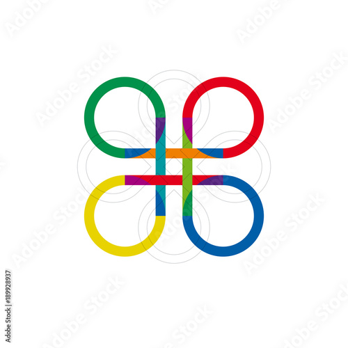 Obraz na plátně Vector sign abstract flower
