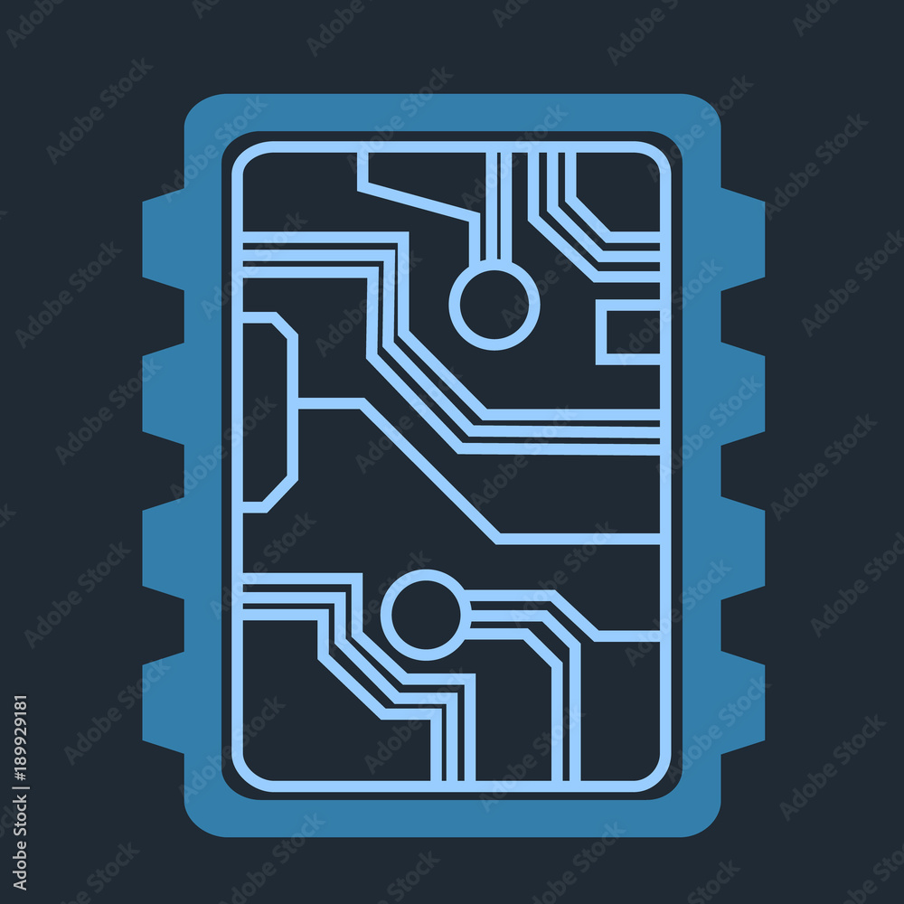 computer chip circuit board icon vector design computer chip circuit board icon vector design