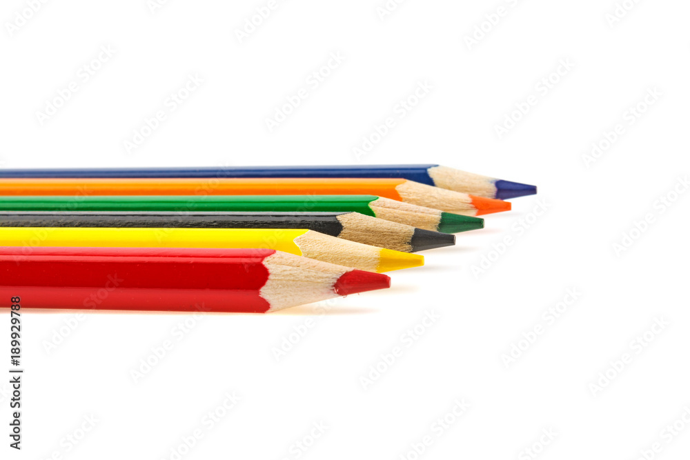 color pencils isolated on white background color pencils isolated on white background