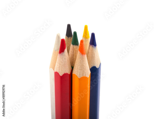 color pencils isolated on white background