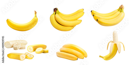 Set of bananas isolated