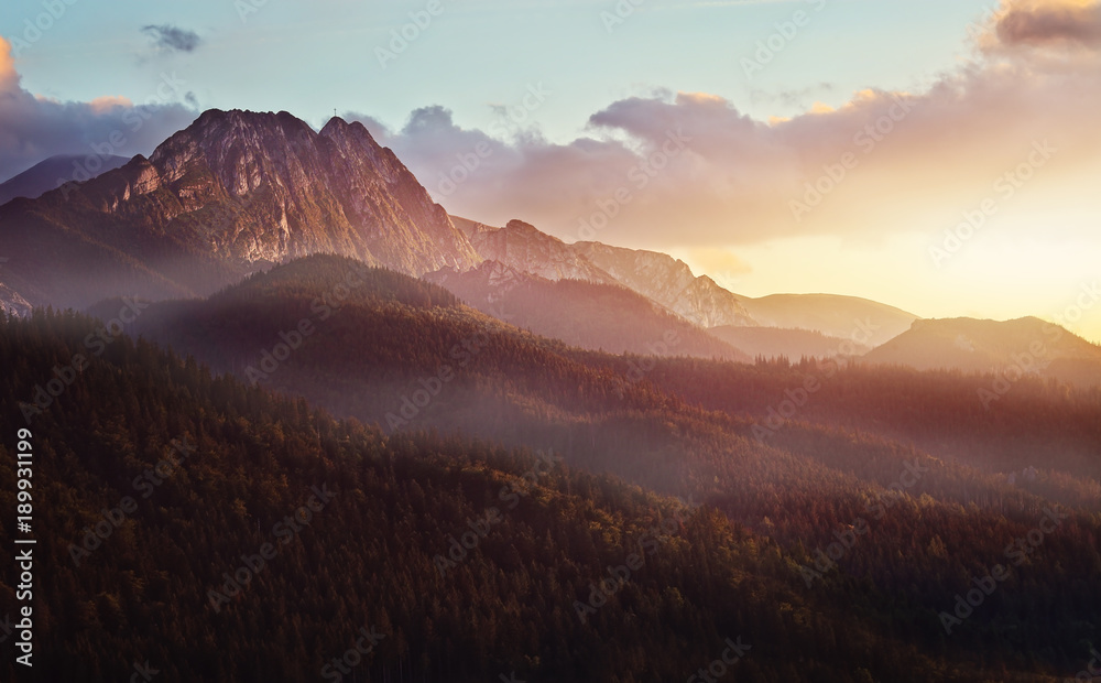 Fototapeta premium beautiful view of the giewont peak in the Polish Tatra Mountains