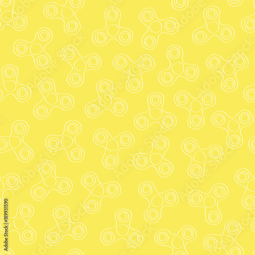Yellow spinner seamless background - original hand drawn illustration