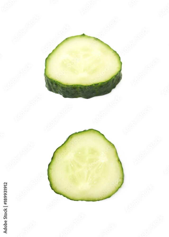Sliced fresh cucumber isolated Sliced fresh cucumber isolated