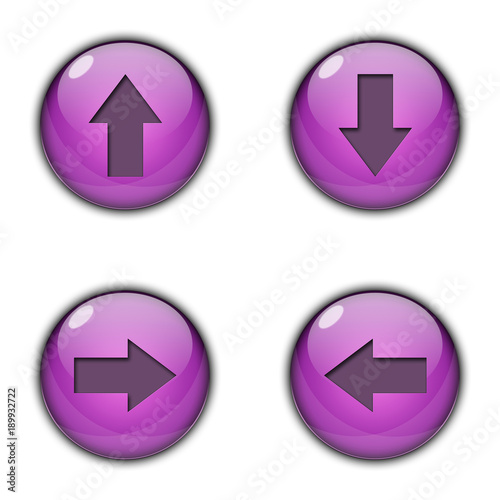 3D Button Left right up down Purple Color