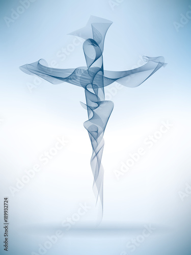 Vector abstract christian cross. Blend effect vectors. Religious sign