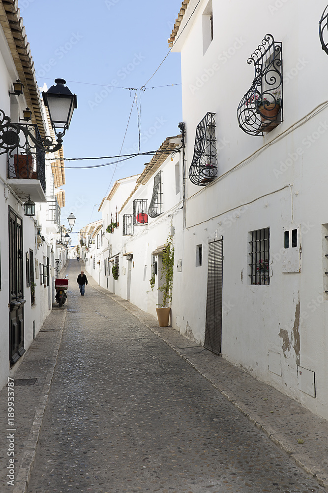 Obraz premium Street of the pretty village of Altea