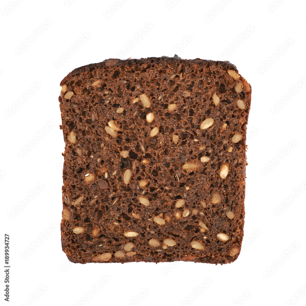 Slice of a black bread isolated Slice of a black bread isolated