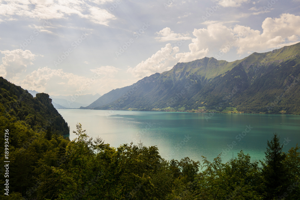 View of Lake Brienz in the Interlake Valley, Switzerland