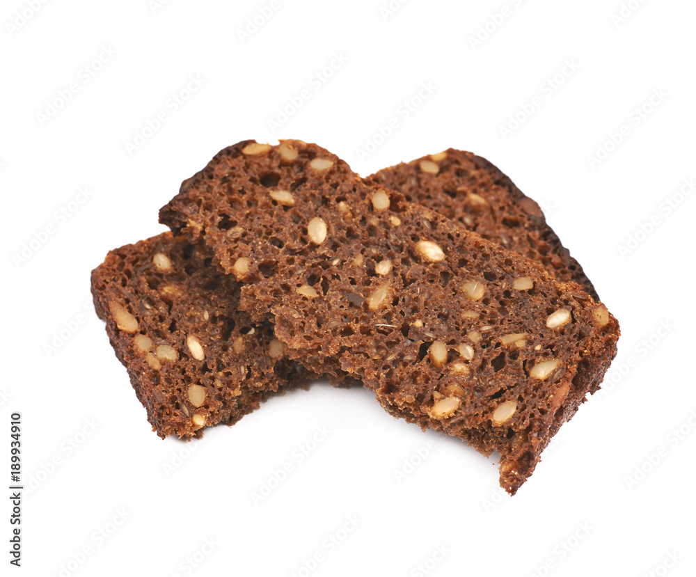 Slice of a black bread isolated Slice of a black bread isolated