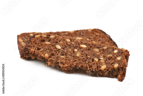 Slice of a black bread isolated