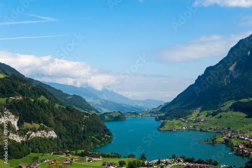 Lake Lungern Valley from Brunig Pass, Switzerland