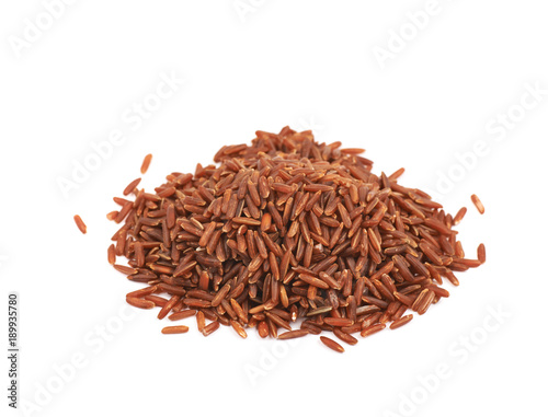 Pile of red rice isolated