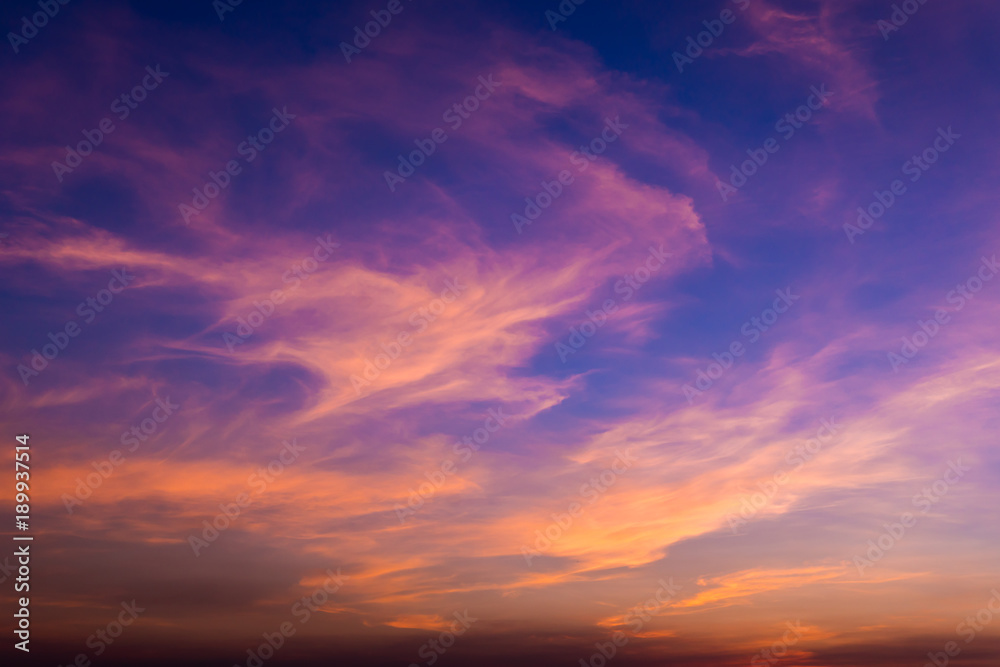 twilight colorful sky and cloud