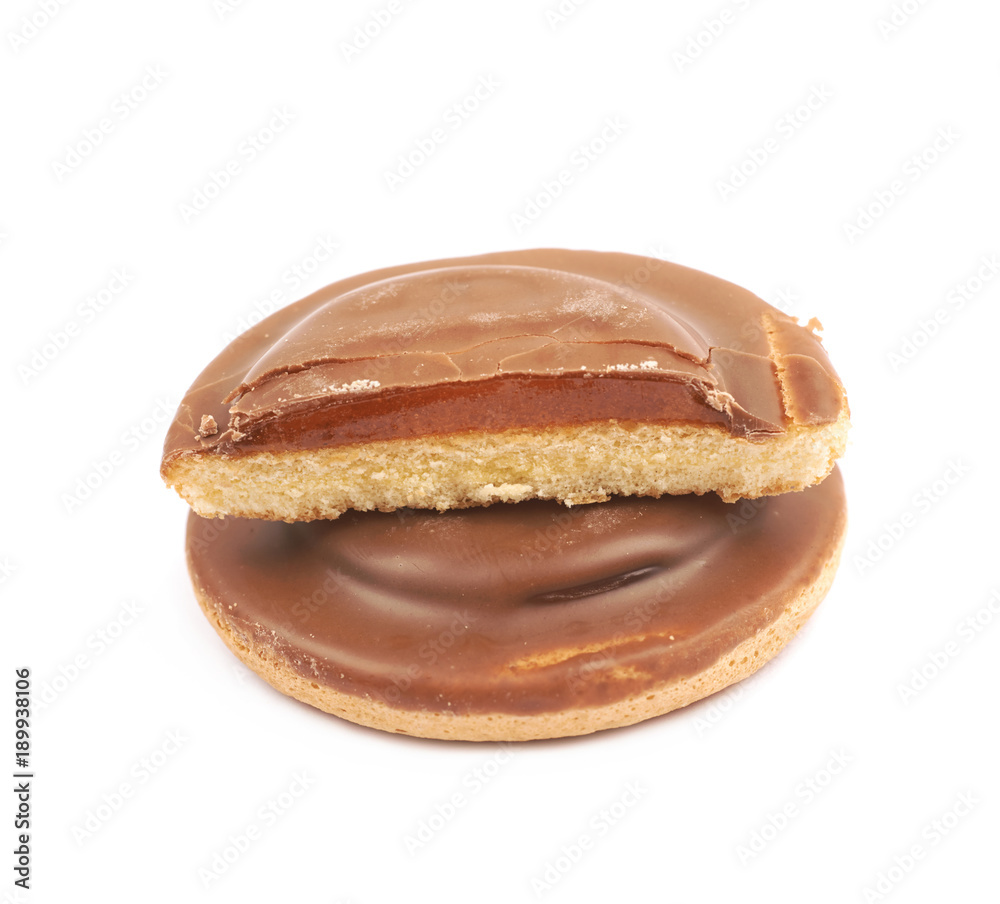 Biscuit cake with filling isolated Biscuit cake with filling isolated