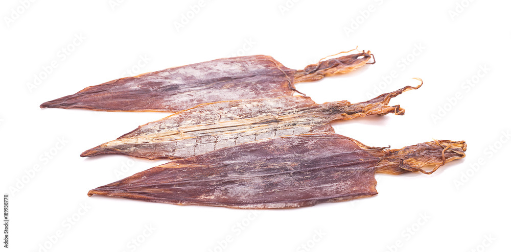 Dried squid on white background Dried squid on white background
