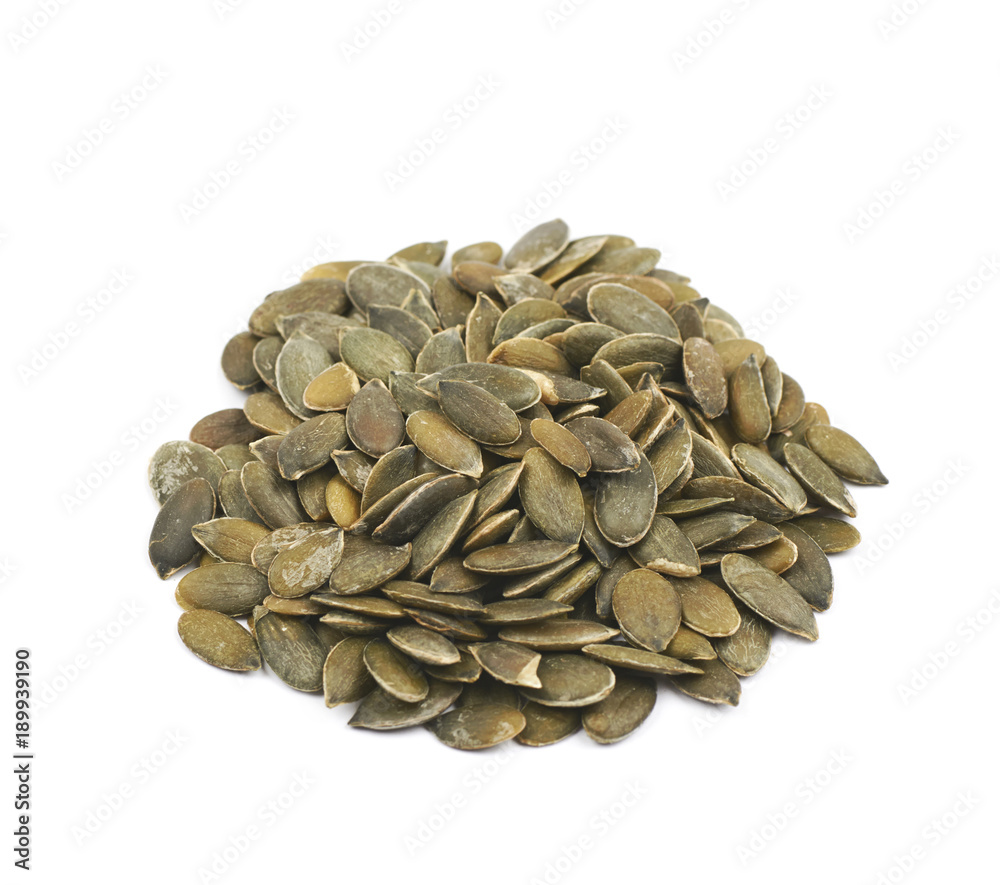 Pile of pumpkin seeds isolated Pile of pumpkin seeds isolated
