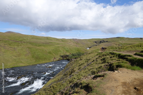Fototapeta Naklejka Na Ścianę i Meble -  アイスランド、スコゥガフォスに流れ込む川