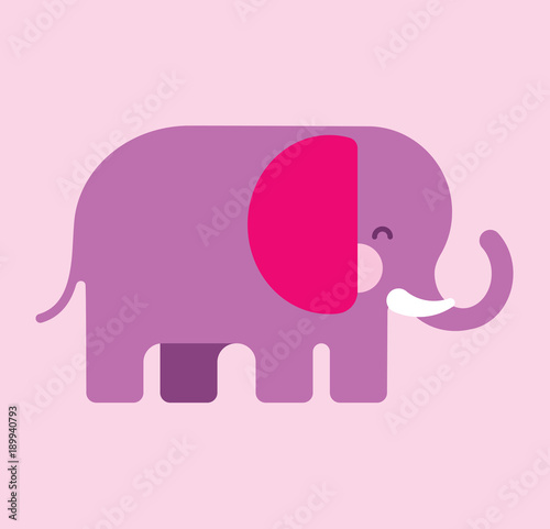 Elephant on a pink background