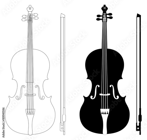 violin set isolated on white background vector eps 10 photo