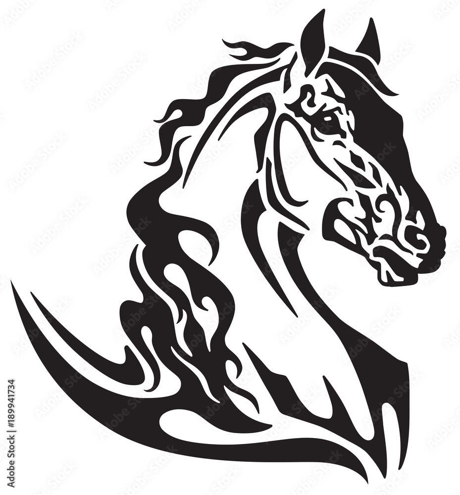 logo tribal horse in a circle on Craiyon