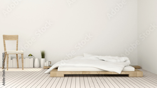 Canvastavla Bedroom and relax area on sunshine day for artwork room in hotel  or condominium