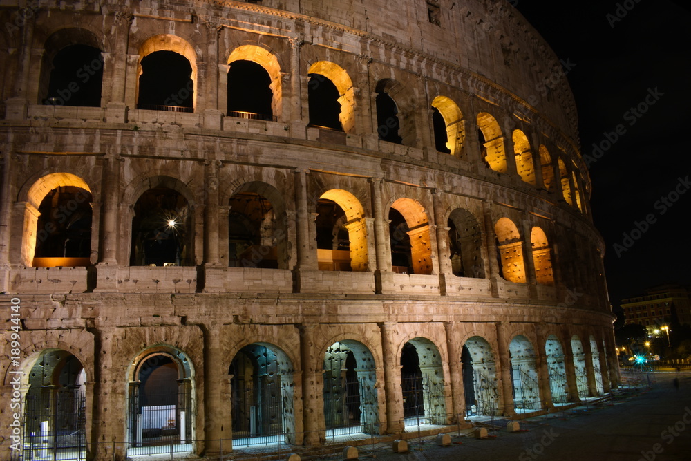 night view on Colosseum ancient  roman amphitheater