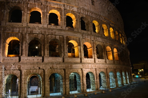 night view on Colosseum ancient roman amphitheater