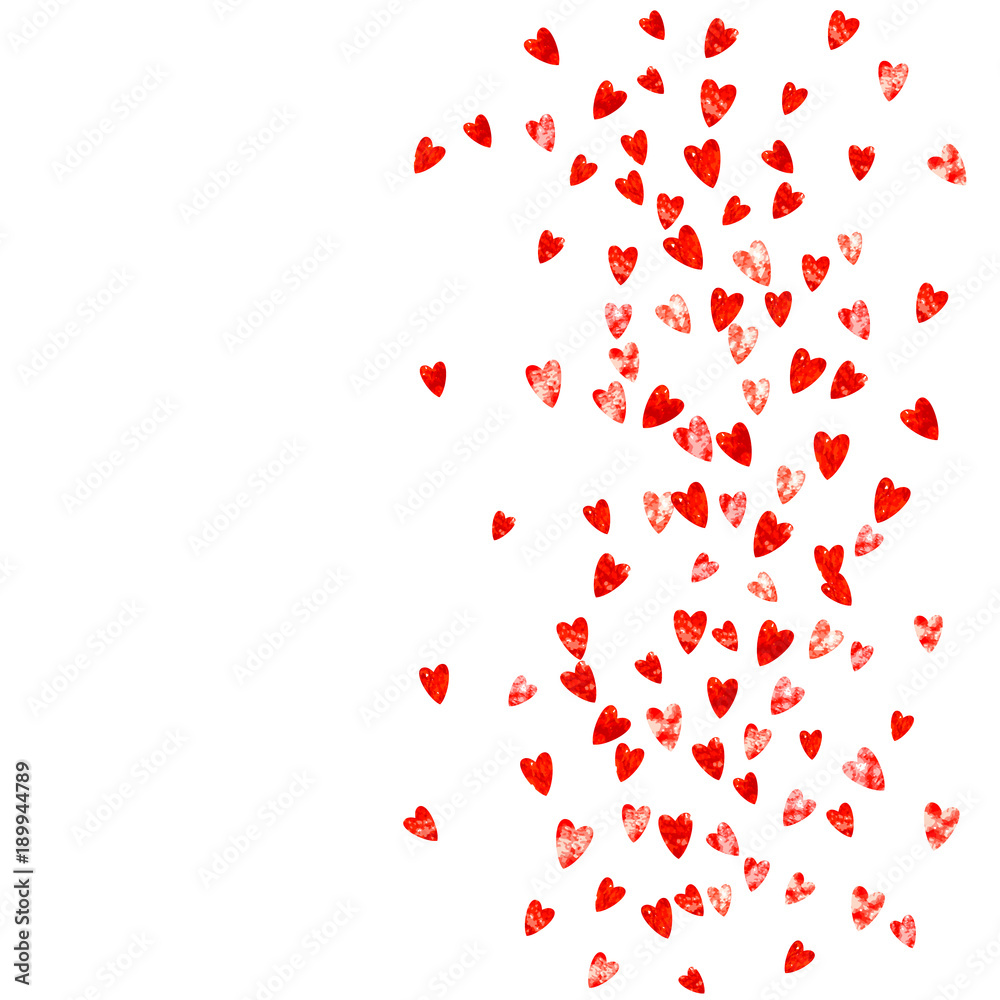 Valentines day heart with red glitter sparkles. February 14th day. Vector confetti for valentines day heart template. Grunge hand drawn texture. Love theme for voucher, special business ad, banner. Valentines day heart with red glitter sparkles. February 14th day. Vector confetti for valentines day heart template. Grunge hand drawn texture. Love theme for voucher, special business ad, banner.